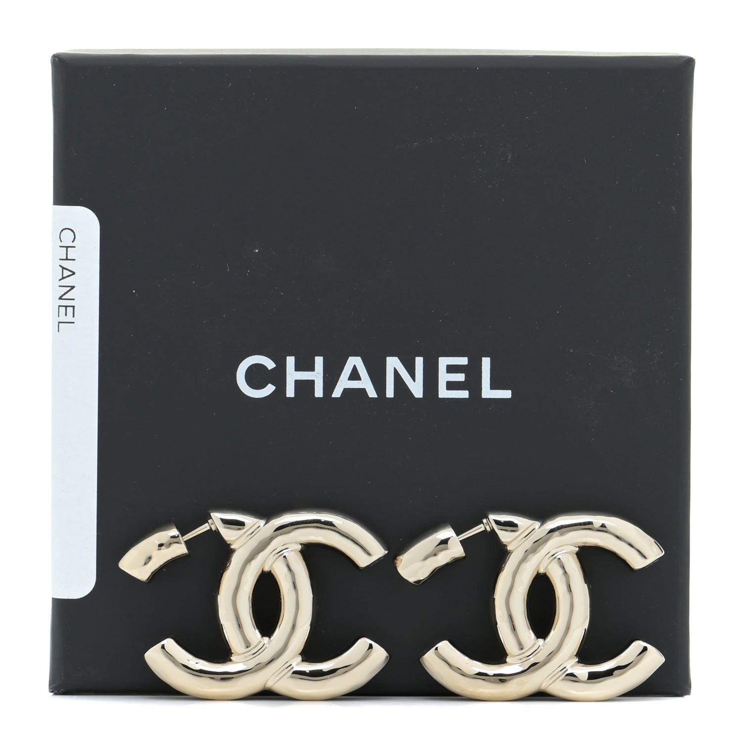 Chanel Metal Large CC Earrings Light Gold 5 of 5