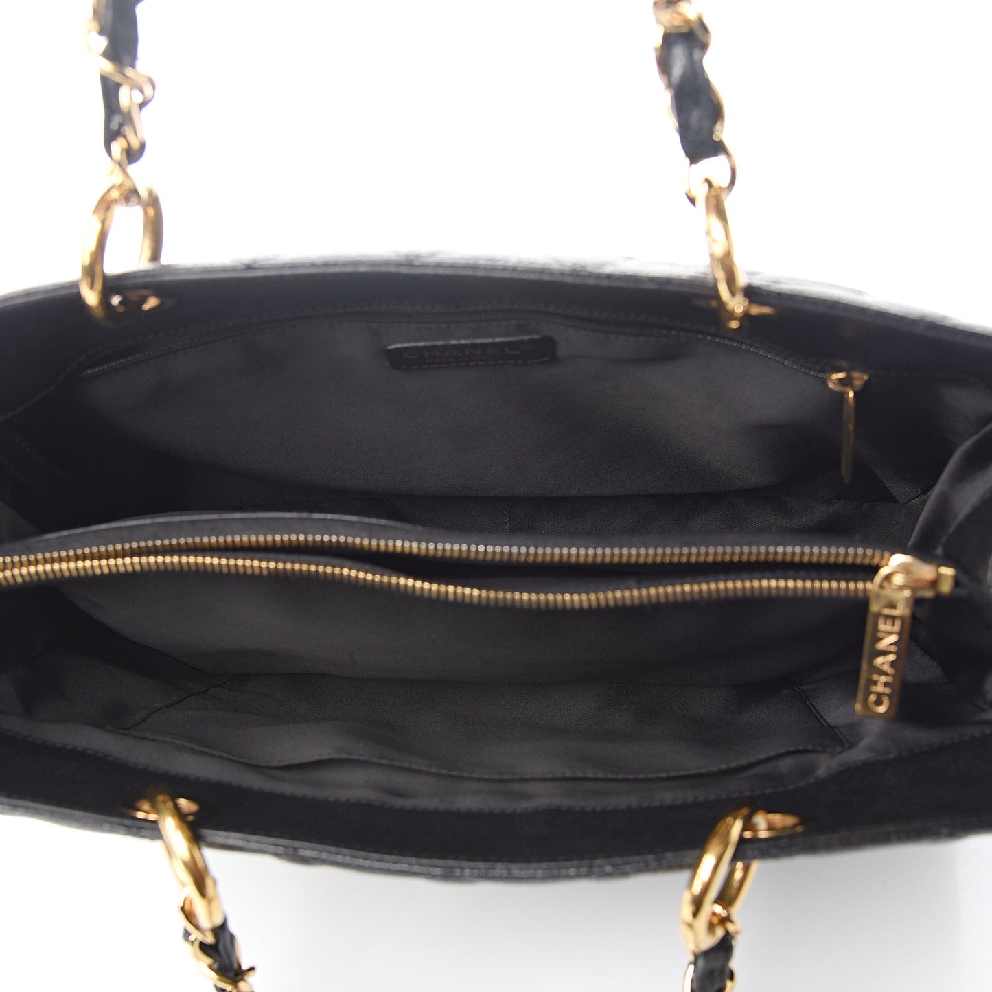 Caviar Quilted Grand Shopping Tote GST Black
