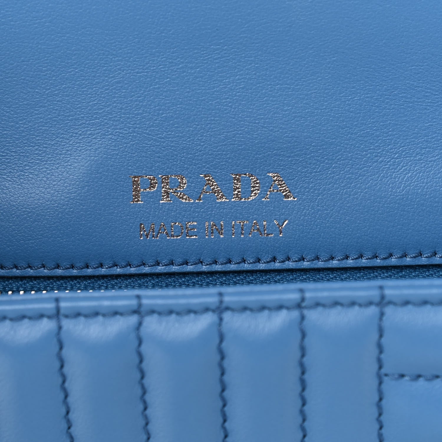Prada Soft Calfskin Impunture Diagramme Small Chain Flap Shoulder Bag Astrale 6 of 9
