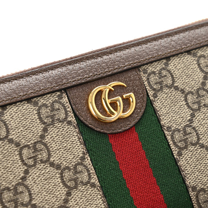 Gucci GG Supreme Monogram Web Ophidia Zip Around Wallet Brown 8 of 9