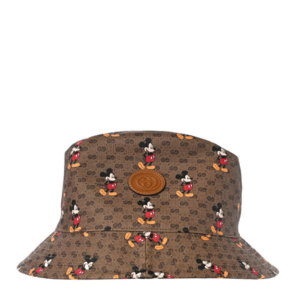 Gucci X DISNEY Mini Vintage GG Supreme Monogram Mickey Mouse Trent Bucket Hat M Beige Ebony Yellow 3 of 10