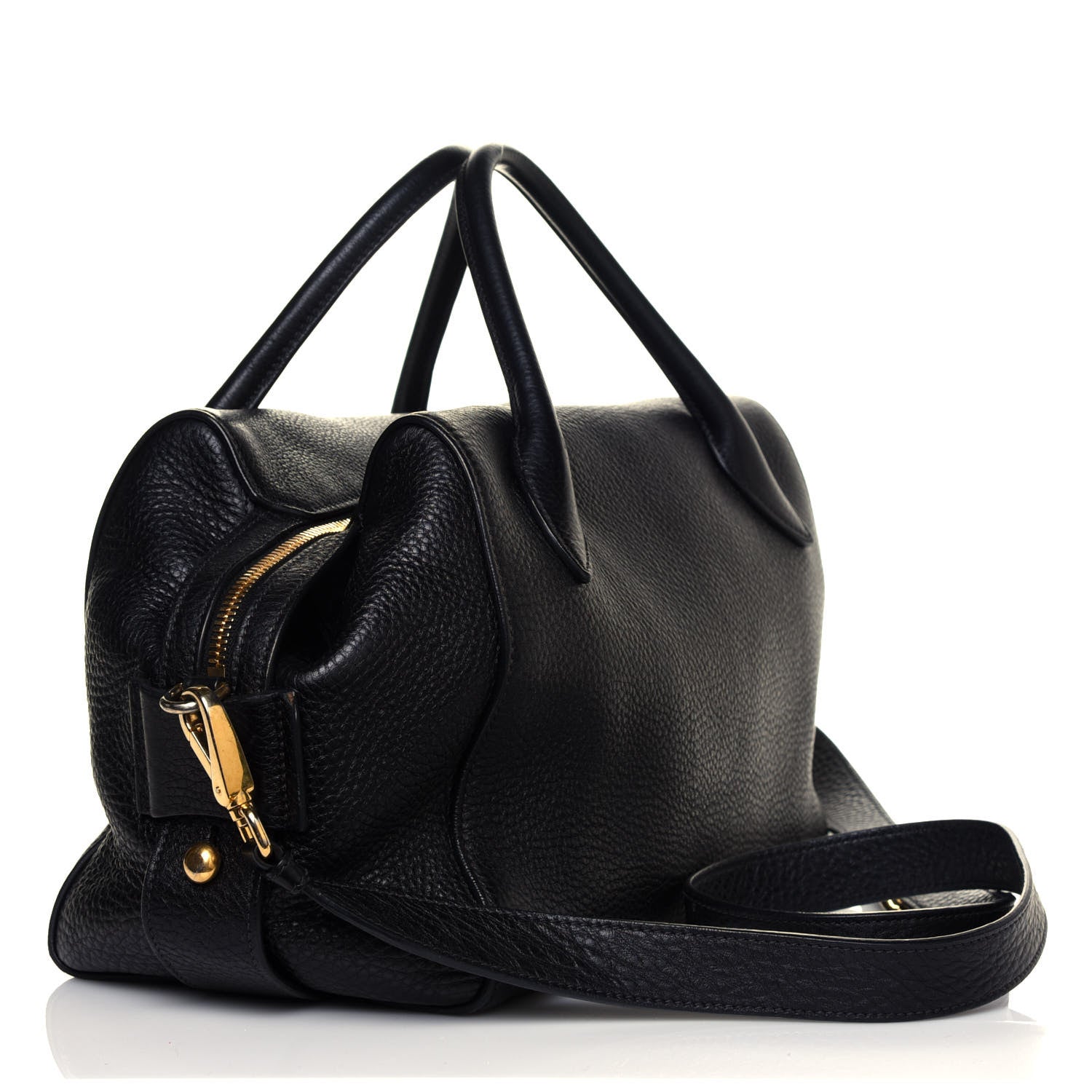 Prada Vitello Daino Satchel Black 2 of 4