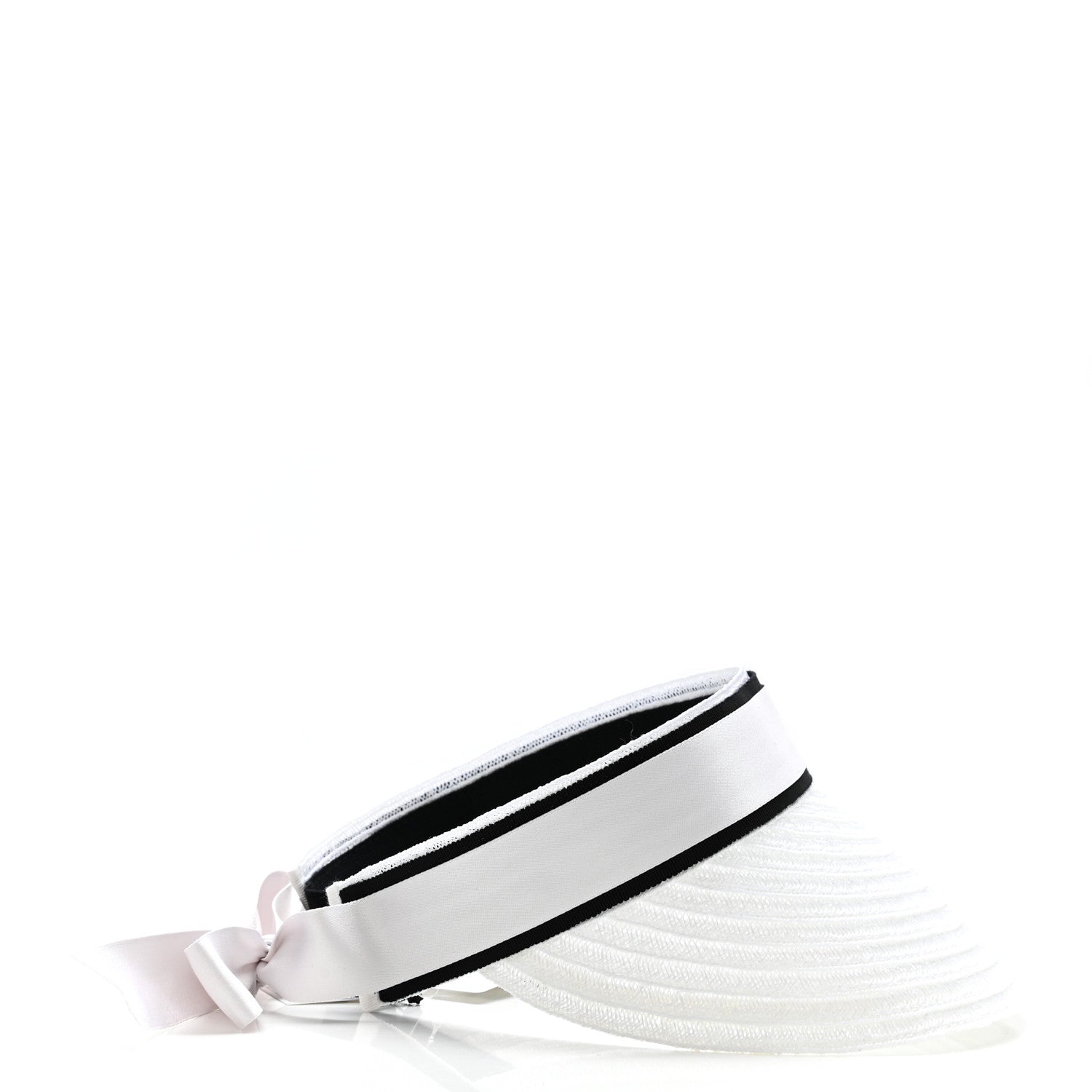 Chanel Abaca Cotton Ribbon Visor S Ecru White 5 of 9