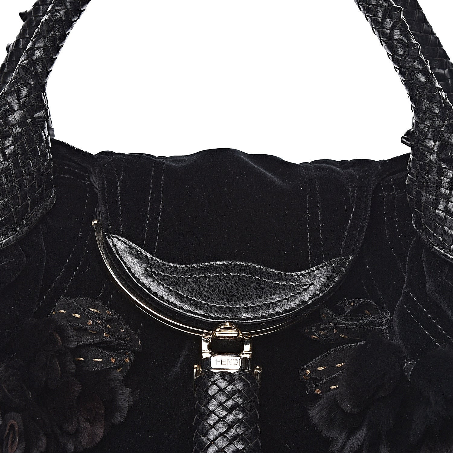 Fendi Velvet Rabbit Fur Spy Black 10 of 10