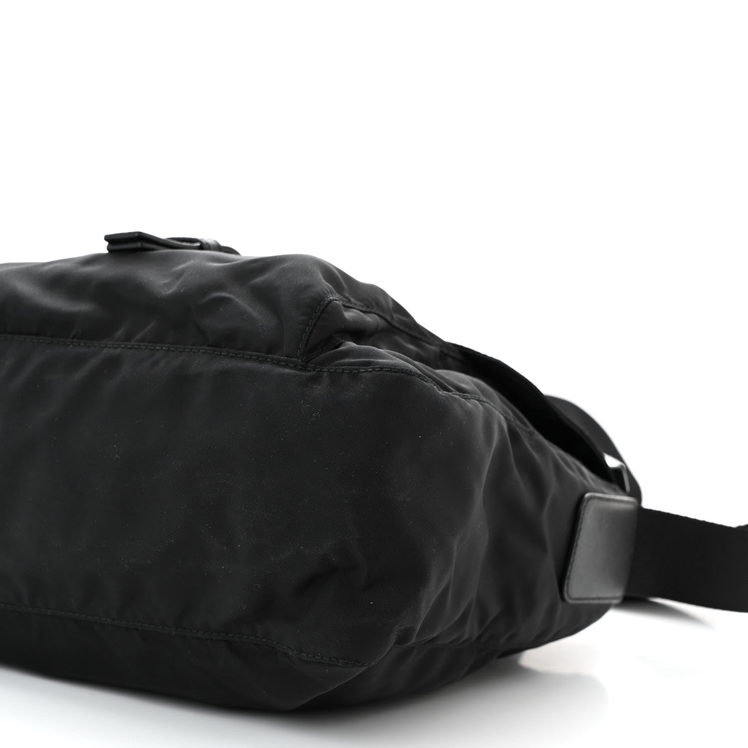 Prada Nylon Vela Saffiano Single Buckle Messenger Shoulder Bag Black 10 of 10