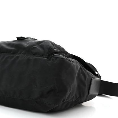 Prada Nylon Vela Saffiano Single Buckle Messenger Shoulder Bag Black 10 of 10