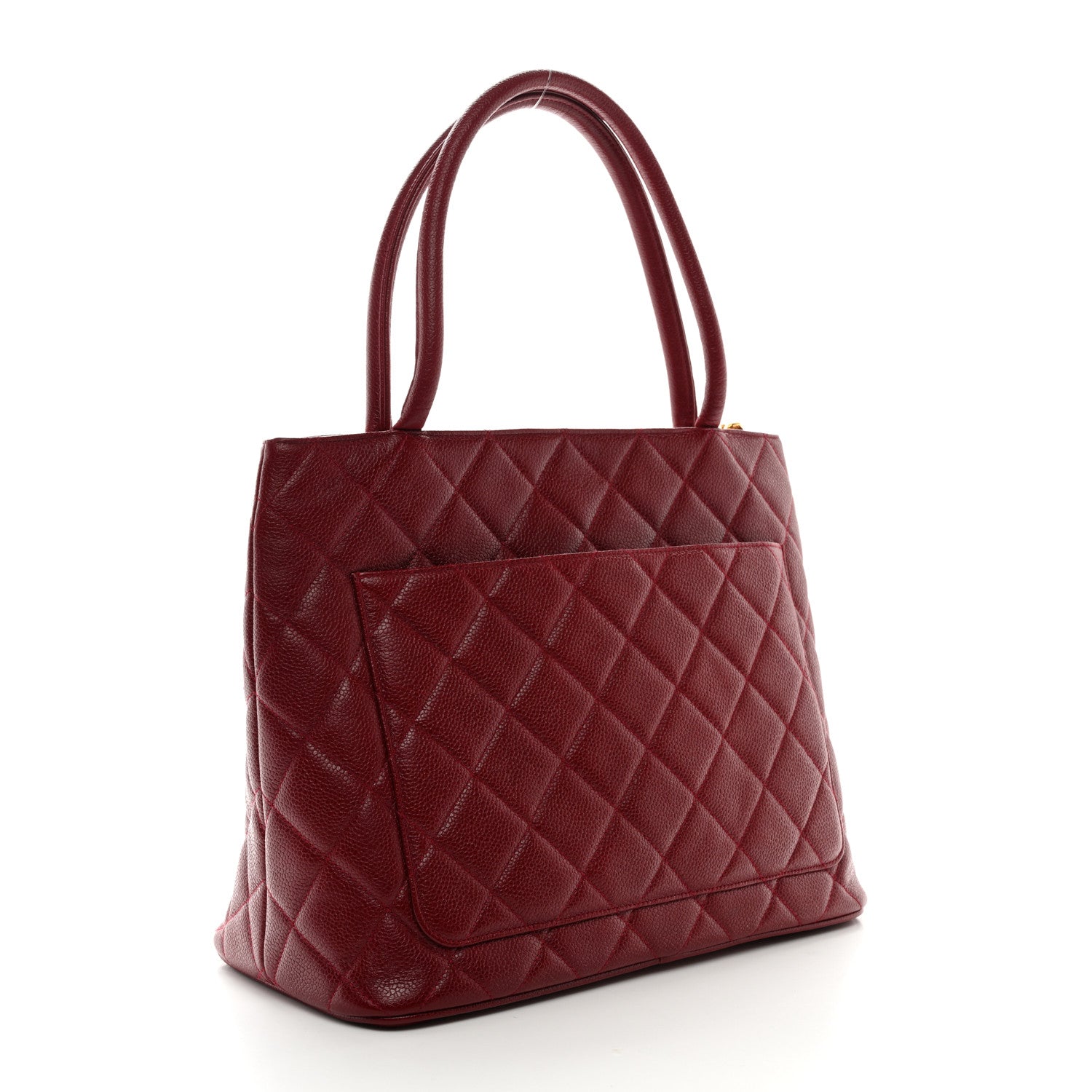 Chanel Caviar Quilted Medallion Tote Red 3 of 13