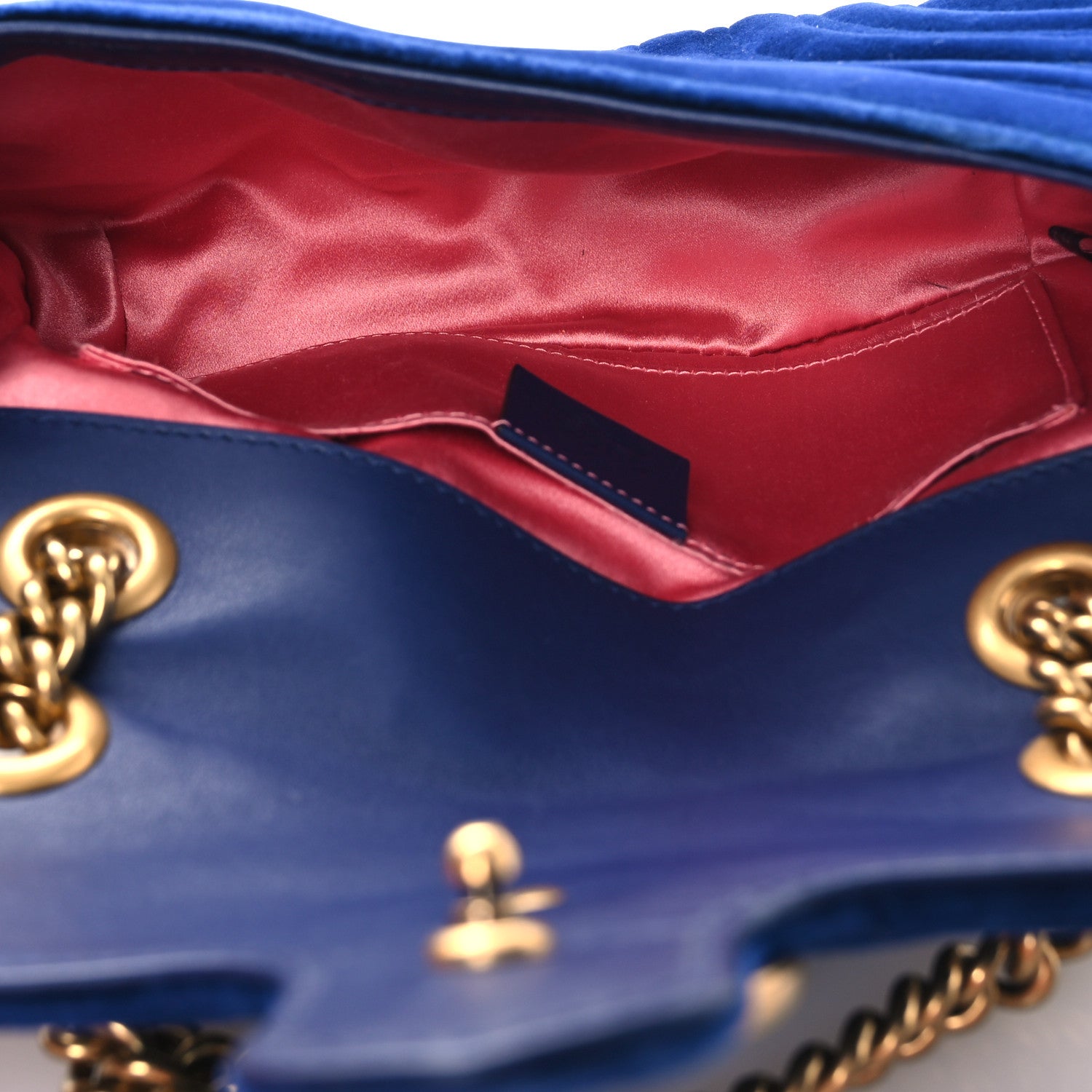 Gucci Velvet Matelasse Mini GG Marmont Shoulder Bag Cobalt Blue 5 of 11