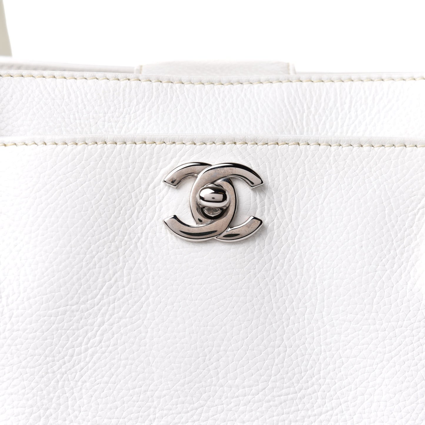Calfskin Cerf Executive Shopper Tote White