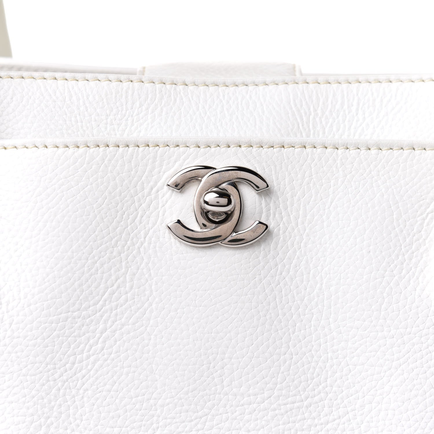 Chanel Calfskin Cerf Executive Shopper Tote White 8 of 15