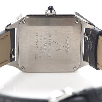 Cartier Stainless Steel Alligator 27.5mm Santos Dumont Quartz Watch Grey 4 of 5
