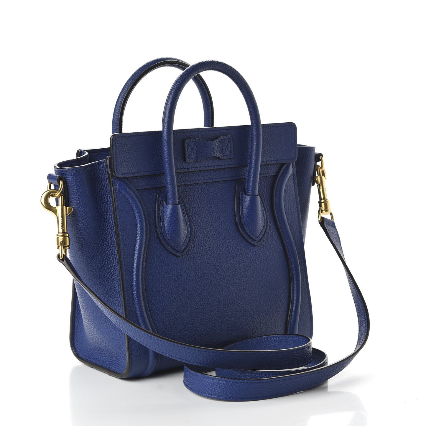 Drummed Calfskin Nano Luggage Indigo