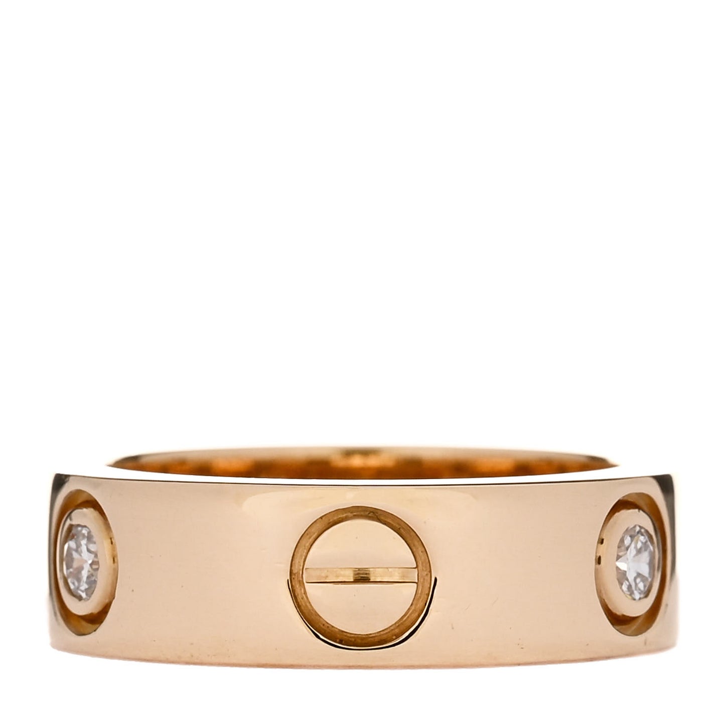 18K Yellow Gold 3 Diamond 5.5mm LOVE Ring 48 4.5