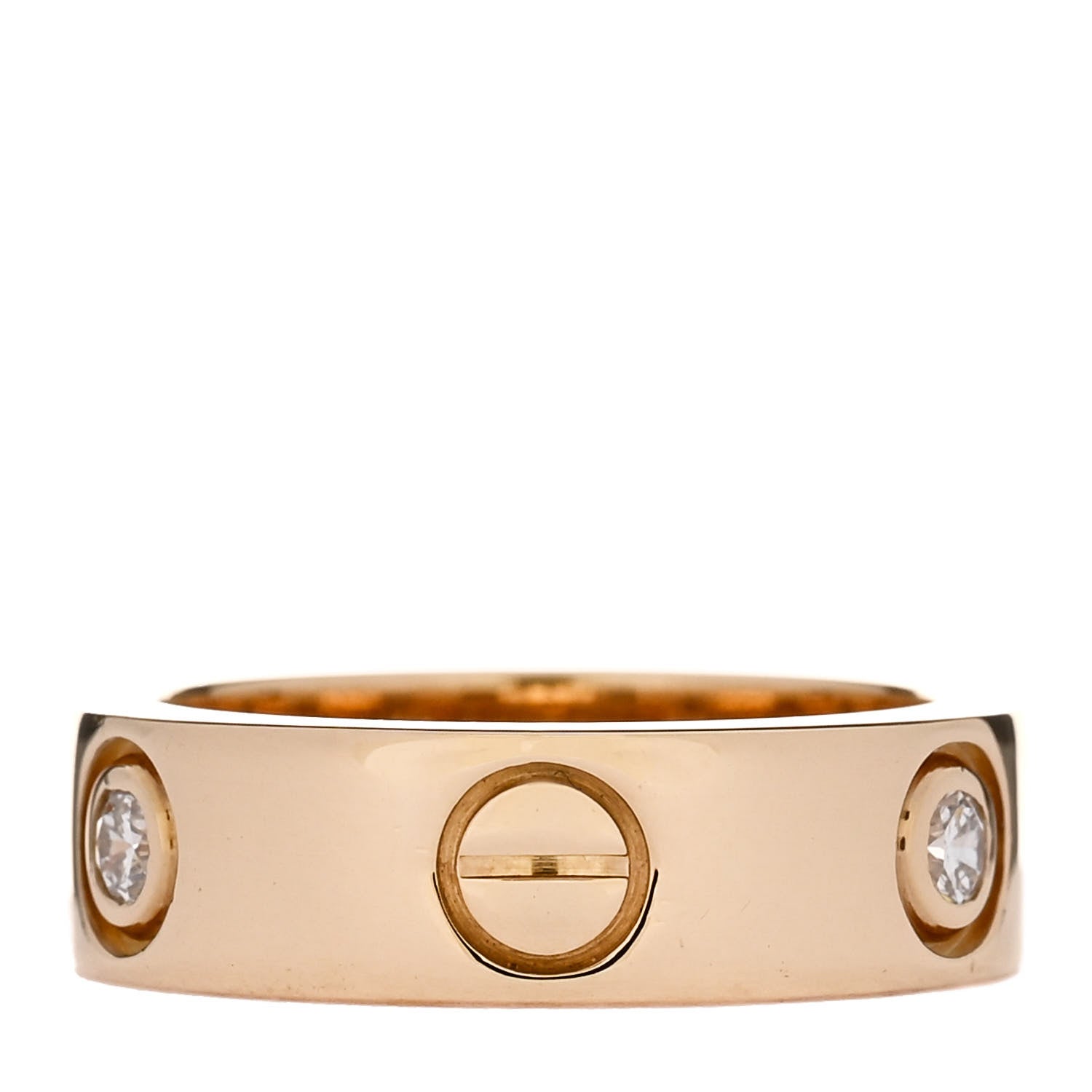 Cartier 18K Yellow Gold 3 Diamond 5.5mm LOVE Ring 48 4.5 3 of 6