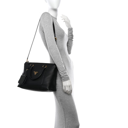 Prada Vitello Daino Boxy Tote Black 2 of 12