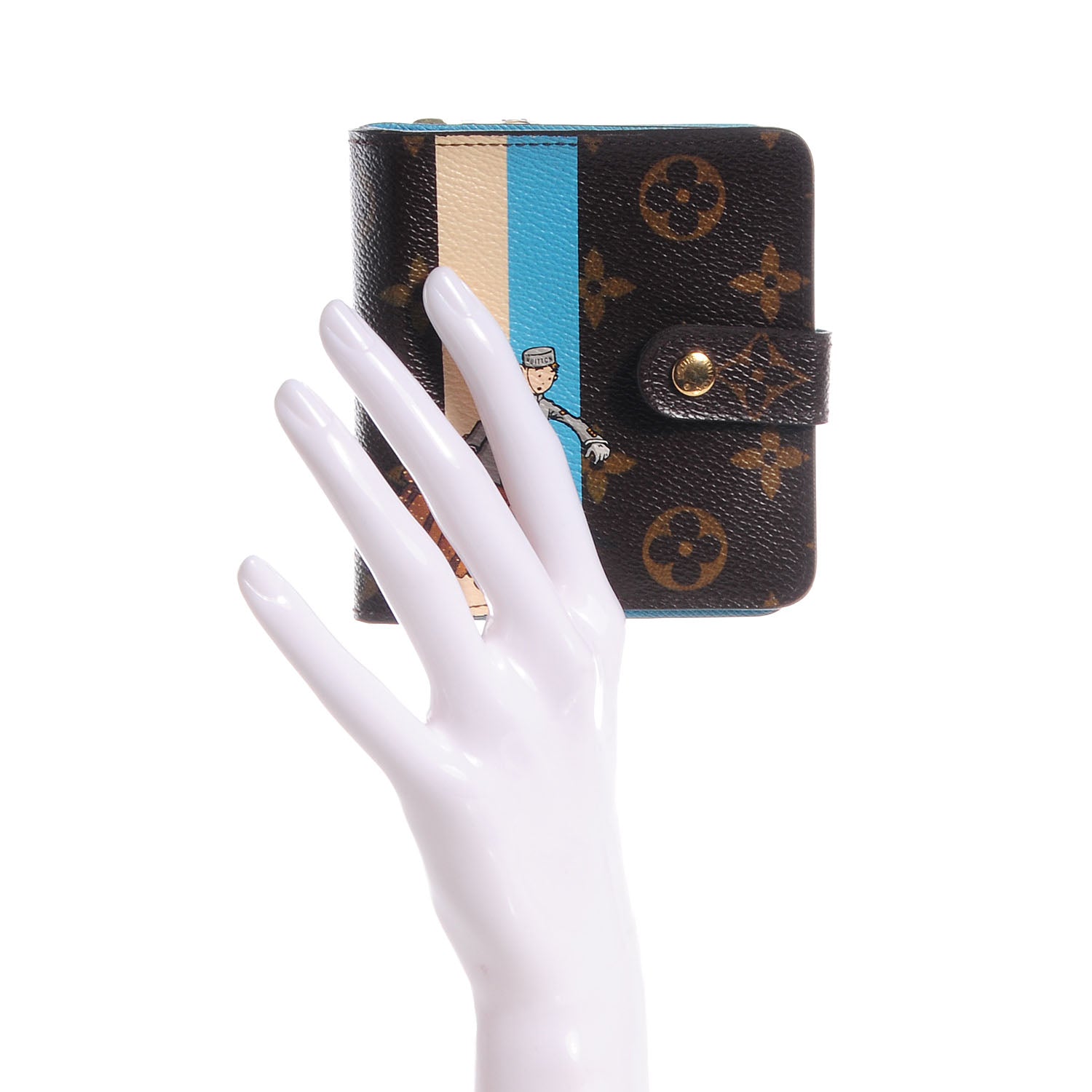 Louis Vuitton Monogram Groom Compact Zip Wallet Blue 2 of 7