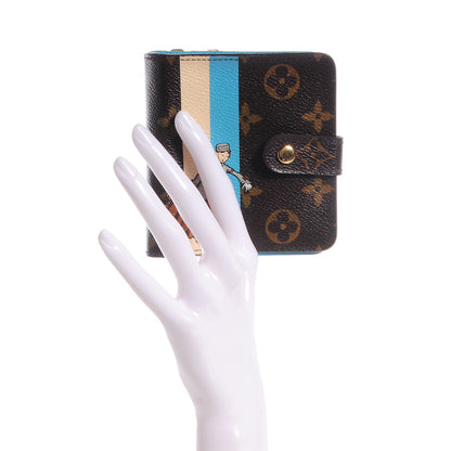 Louis Vuitton Monogram Groom Compact Zip Wallet Blue 2 of 7