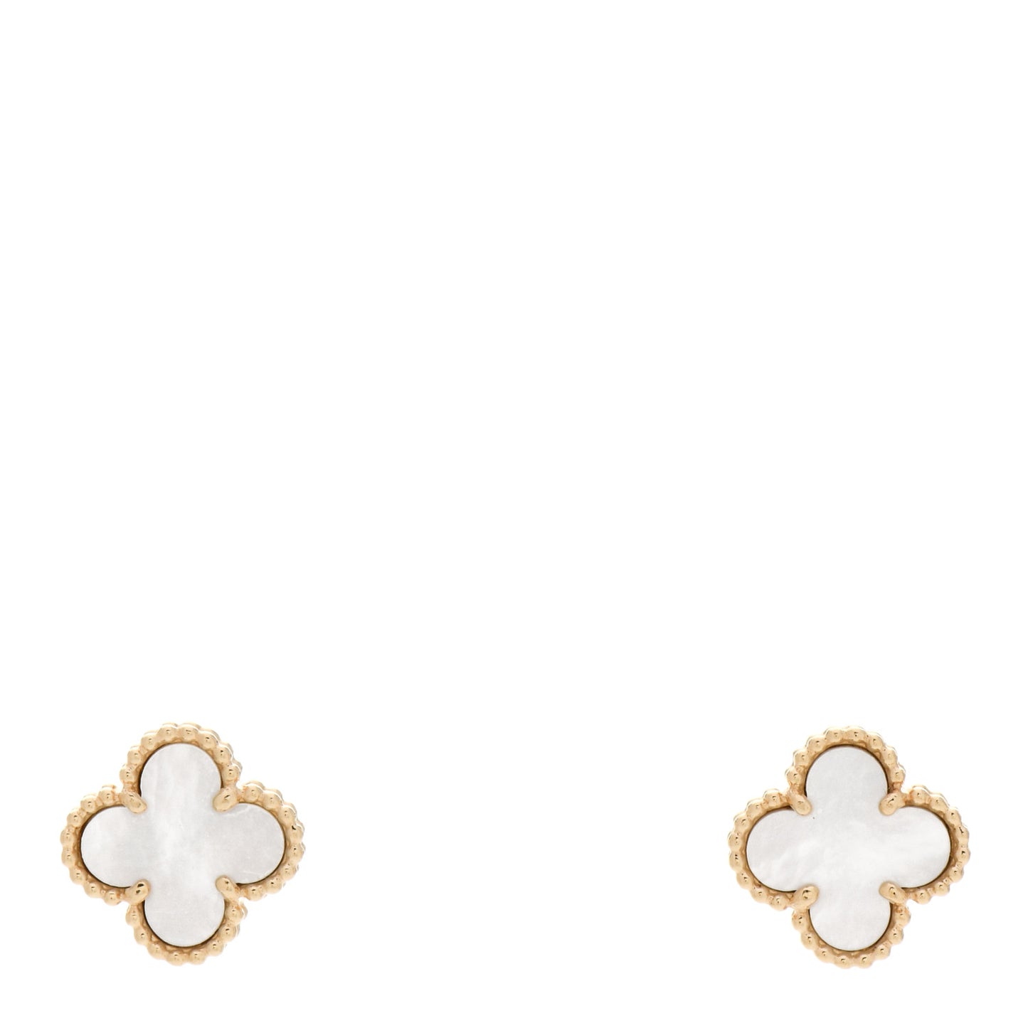 18K Yellow Gold Mother of Pearl Sweet Alhambra Earrings