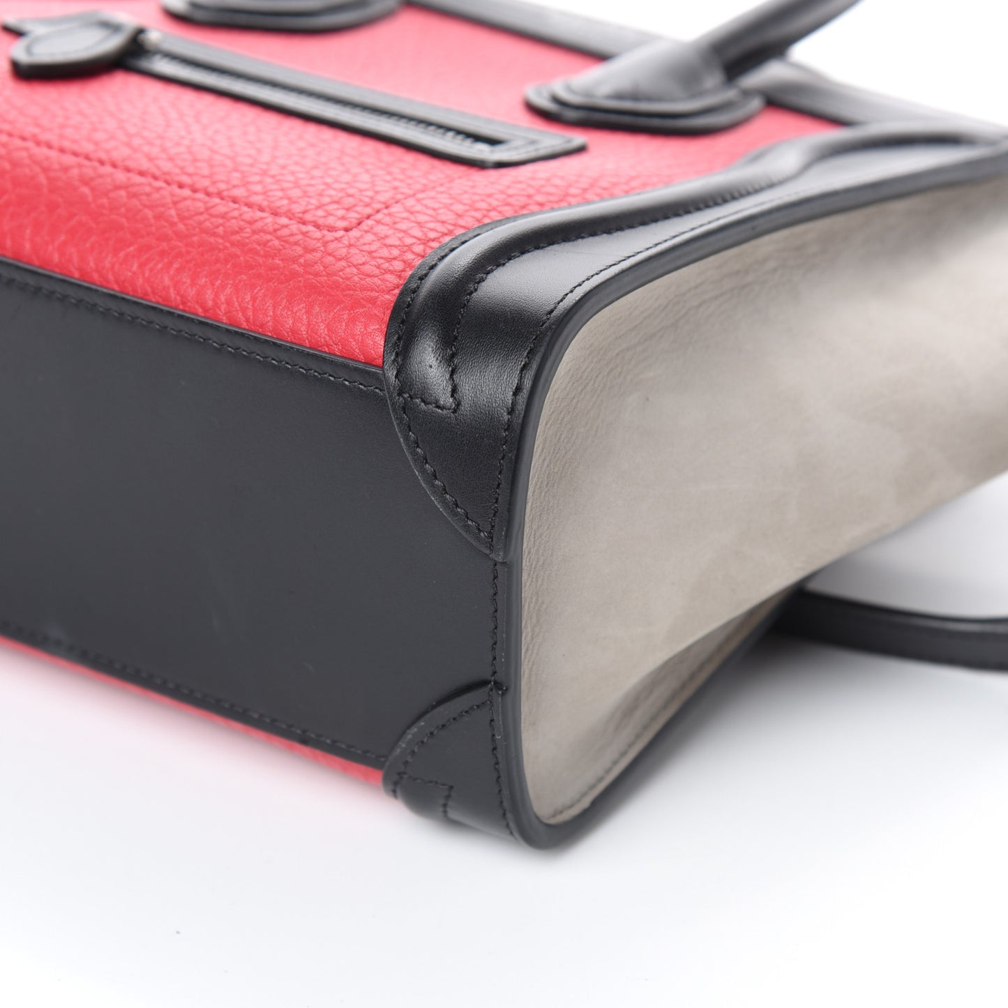Smooth Drummed Calfskin Nano Tri-Color Luggage Dark Pink