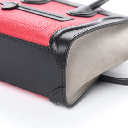 Celine Smooth Drummed Calfskin Nano Tri-Color Luggage Dark Pink 9 of 9