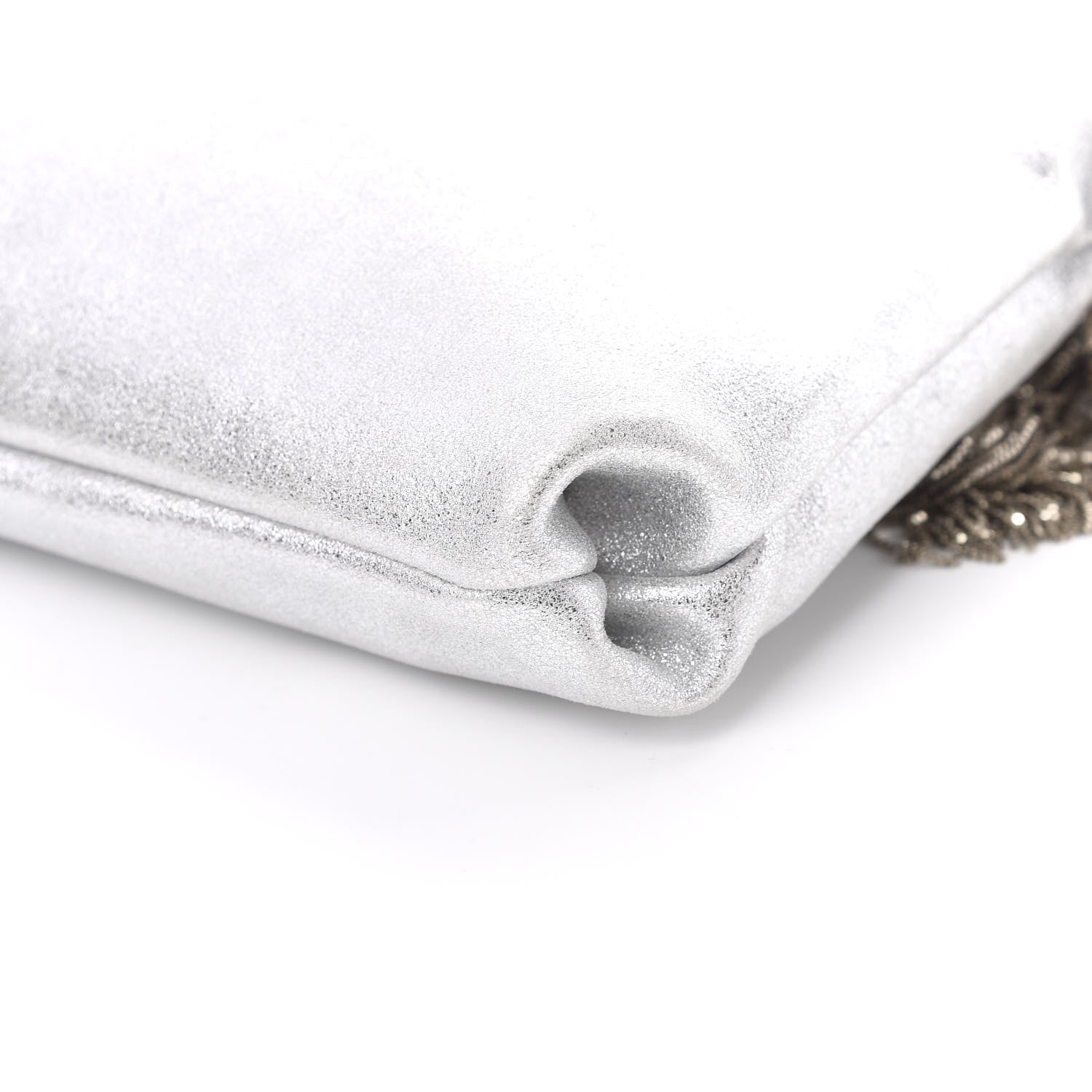 Chanel JIMMY CHOO Metallic Goatskin Callie Mea Tassel Shoulder Bag Silver 8 of 10