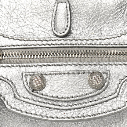 Balenciaga Metallic Agneau Giant 12 Silver Hardware Traveler Convertible Backpack Gris Aluminum 12 of 12