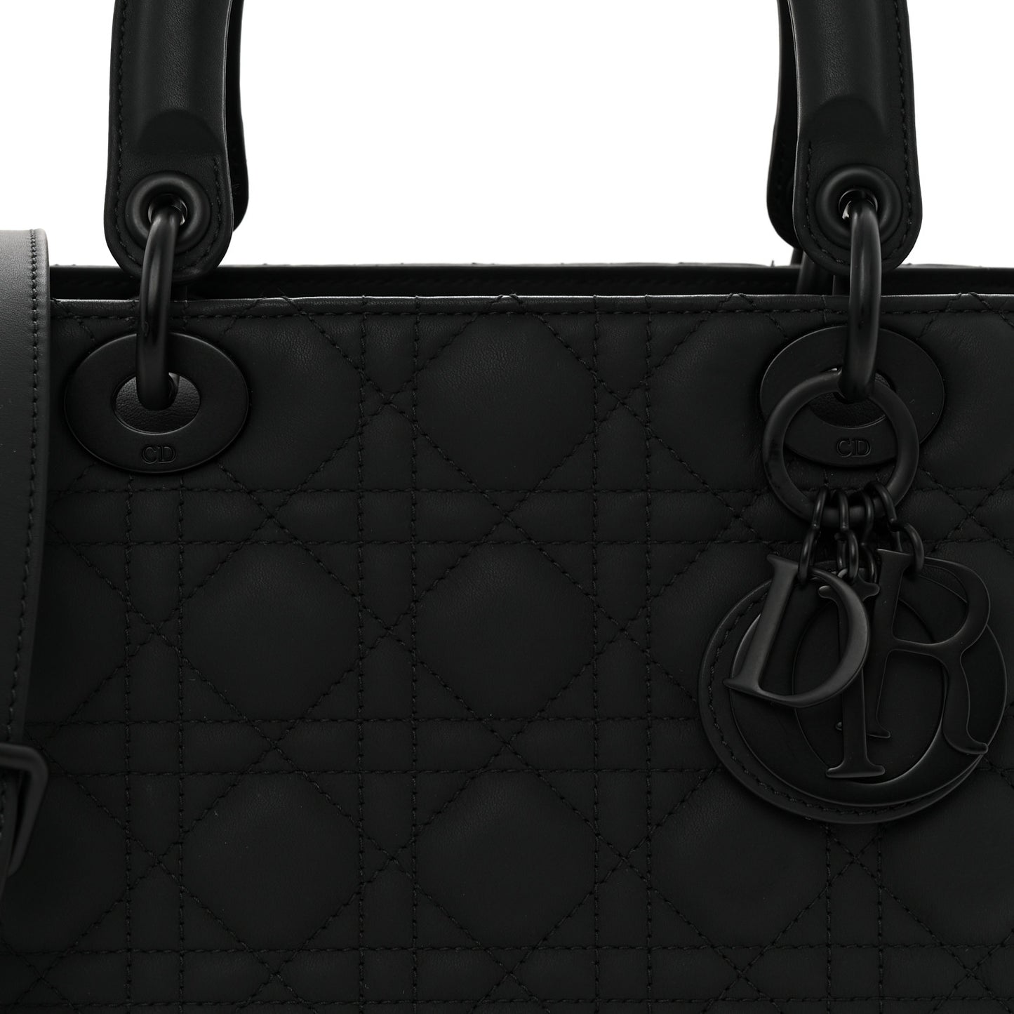 Ultra Matte Calfskin Cannage Medium Lady Dior Black