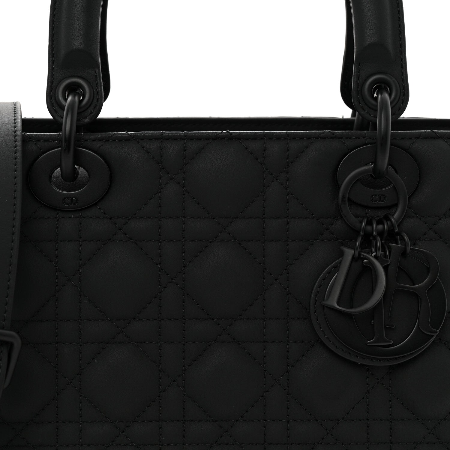 Christian Dior Ultra Matte Calfskin Cannage Medium Lady Dior Black 7 of 9