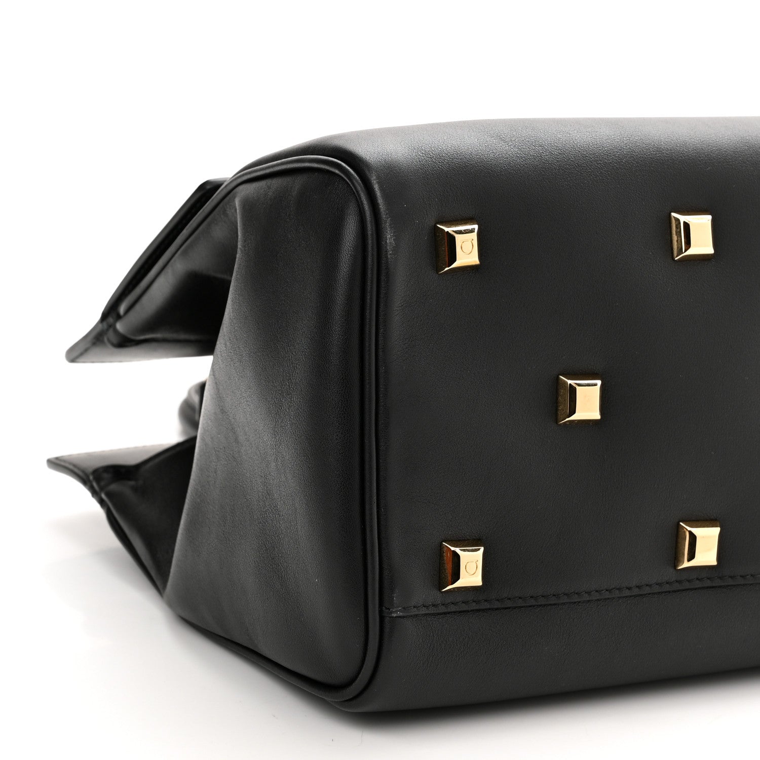 Salvatore Ferragamo Calfskin Medium Studio Bag Black 9 of 11