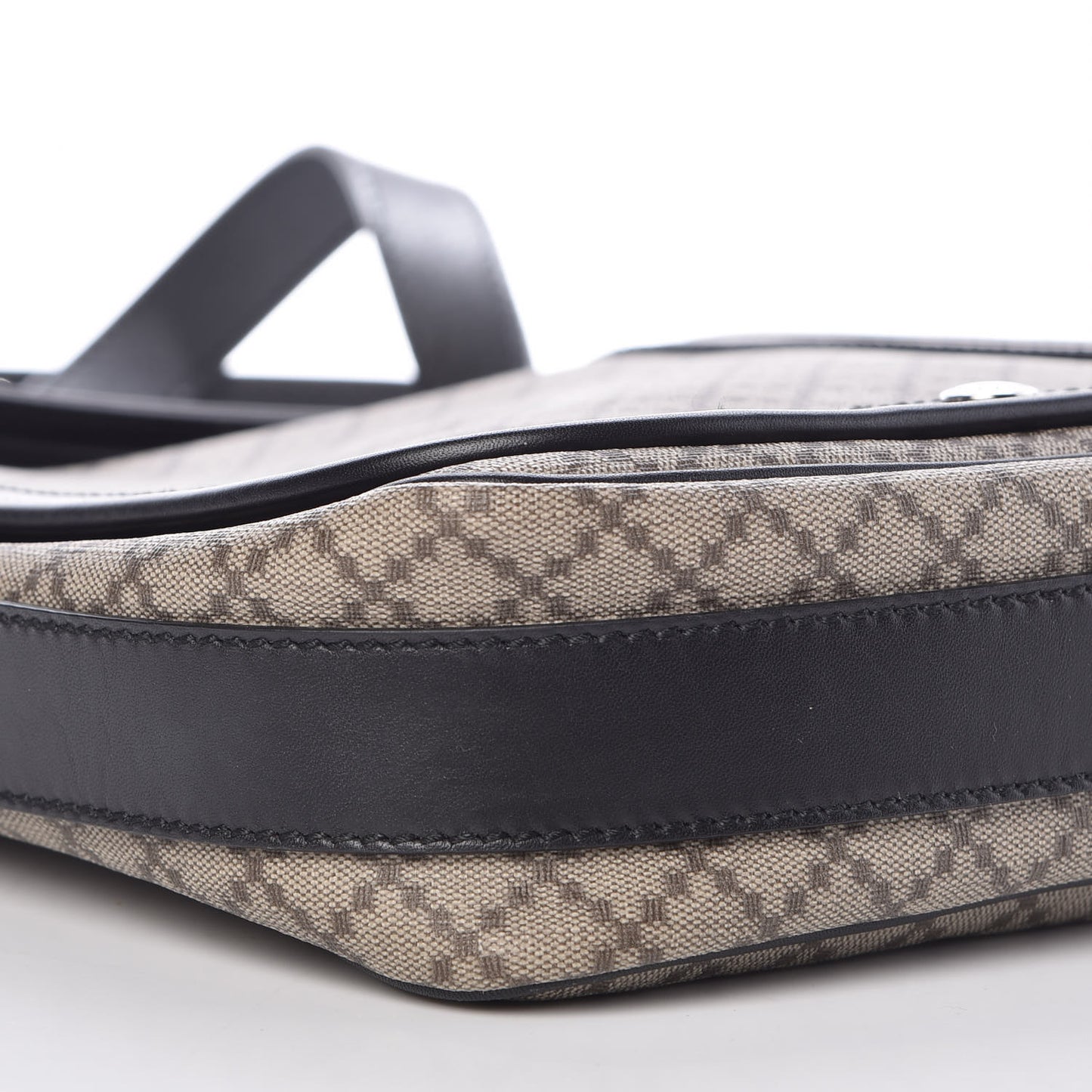 Diamante Flap Messenger Bag Beige Black