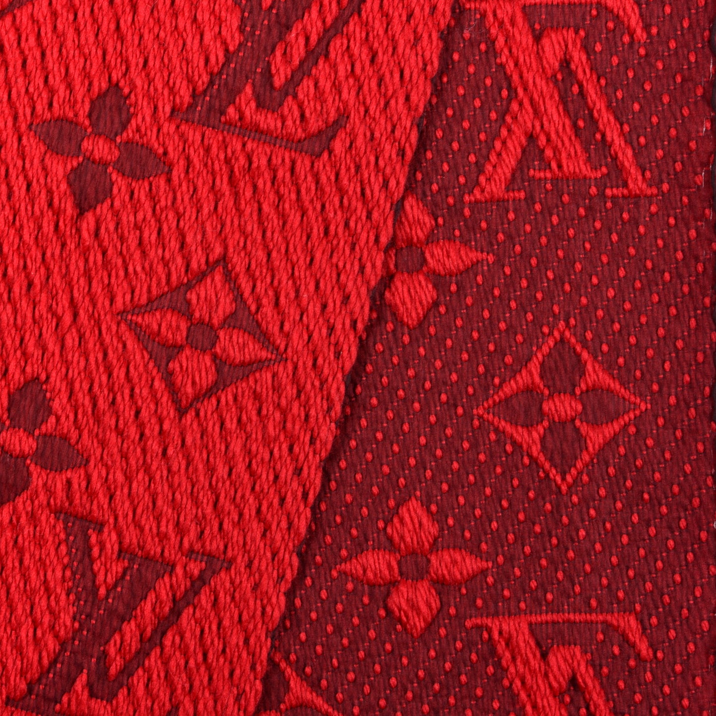 Wool Silk Logomania Scarf Rubis
