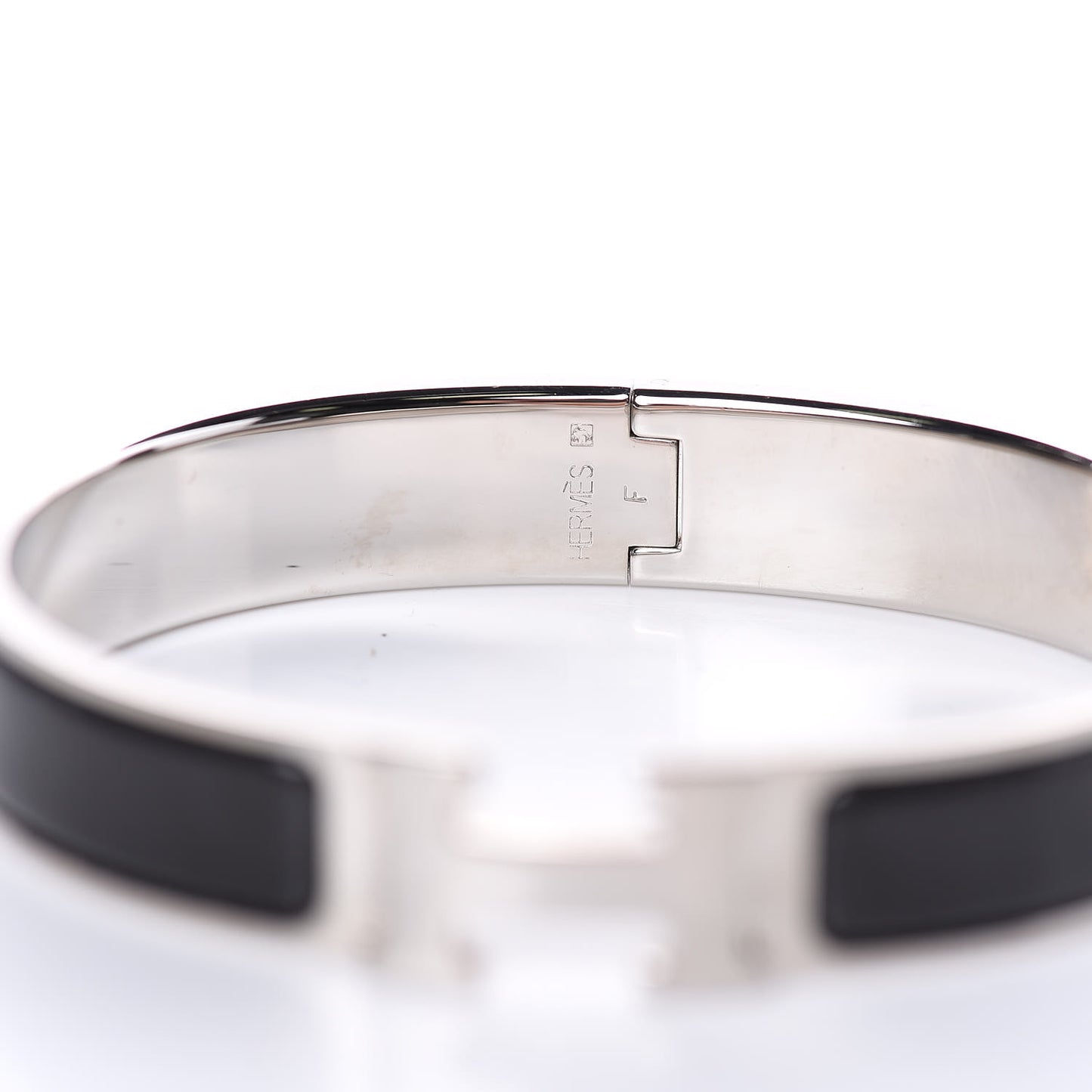 Enamel Narrow Clic Clac H Bracelet GM Black