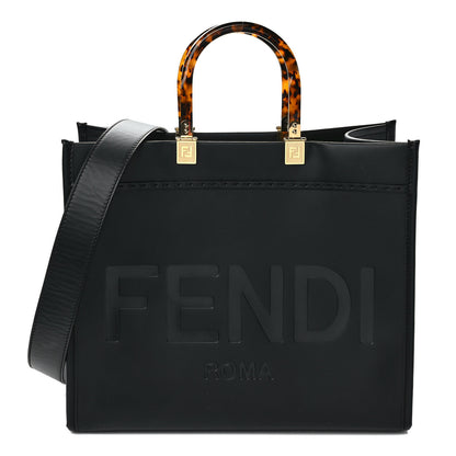 Fendi Vitello King Plexiglass Medium Fendi Sunshine Shopper Tote Black 1 of 8
