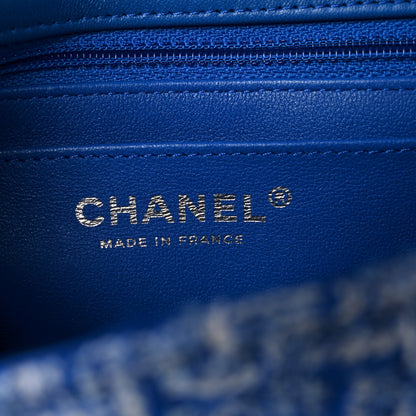Chanel Tweed Quilted Mini Rectangular Flap Blue White 6 of 11