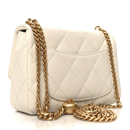 Chanel Caviar Quilted Mini Sweetheart Flap White 3 of 11