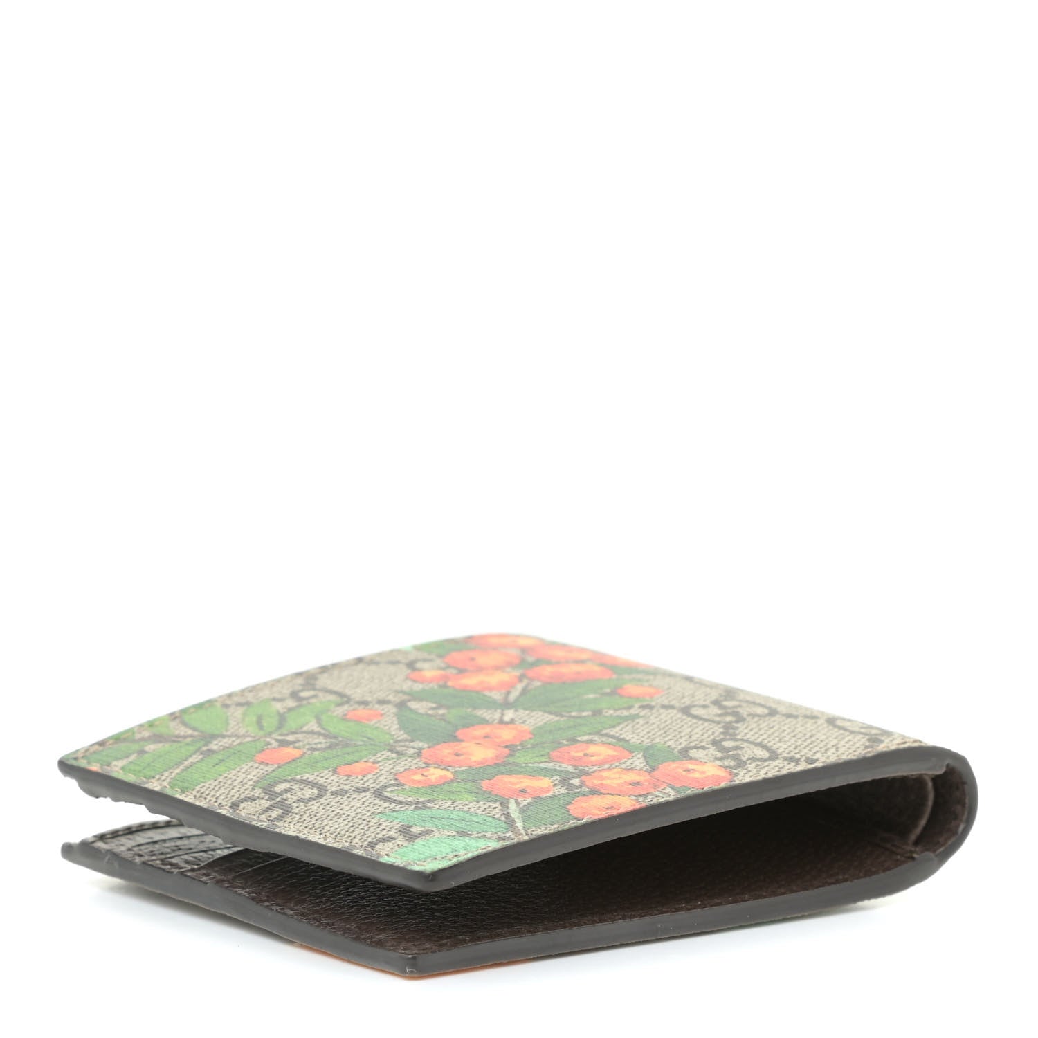 Gucci GG Supreme Monogram Tian Bi-Fold Wallet Beige Multicolor New Acero 3 of 8