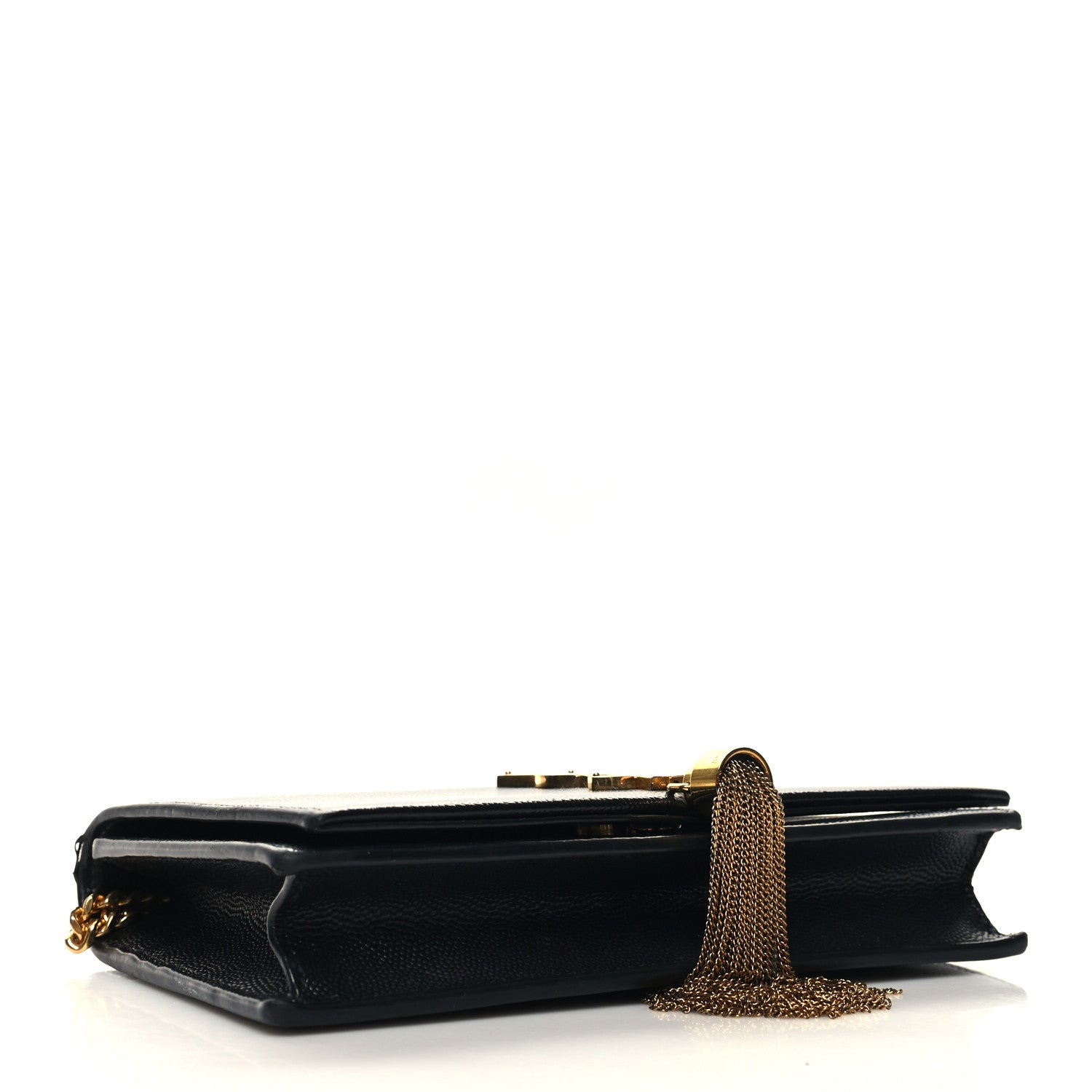 Saint Laurent Grain De Poudre Classic Monogram Kate Tassel Chain Wallet Black 4 of 11
