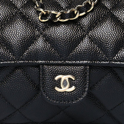 Chanel Caviar Fabric Quilted Foldable Tote With Chain Black Multicolor 14 of 16