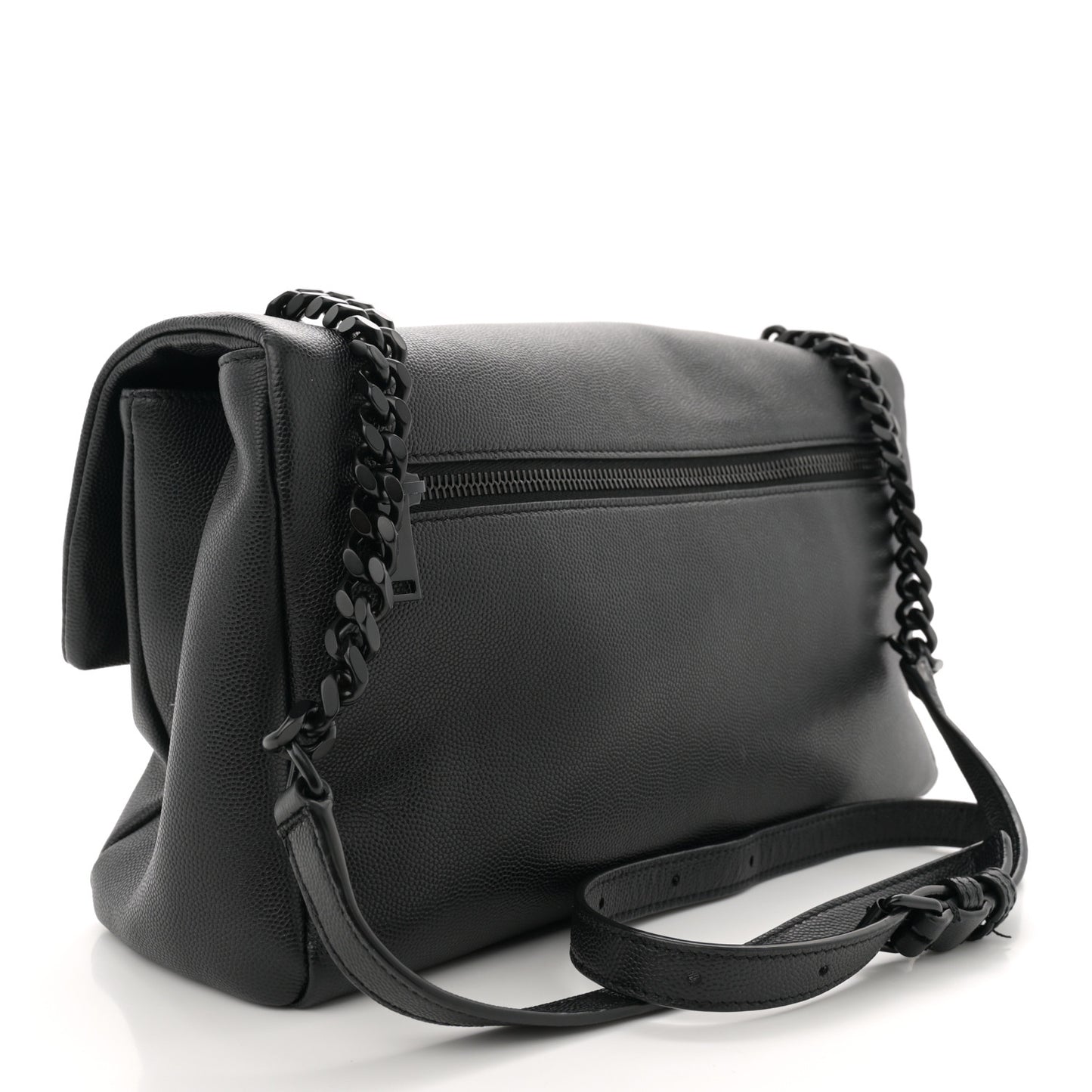 Grain De Poudre Medium West Hollywood Monogram Fold-Over Black