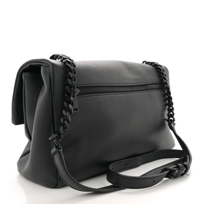 Saint Laurent Grain De Poudre Medium West Hollywood Monogram Fold-Over Black 3 of 12
