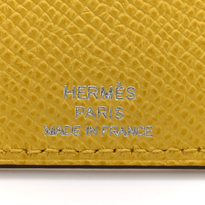 Hermes Epsom Les Petits Chevaux Card Holder Jaune De Naples Mauve Sylvestre Gold Bleu Du Nord 6 of 9