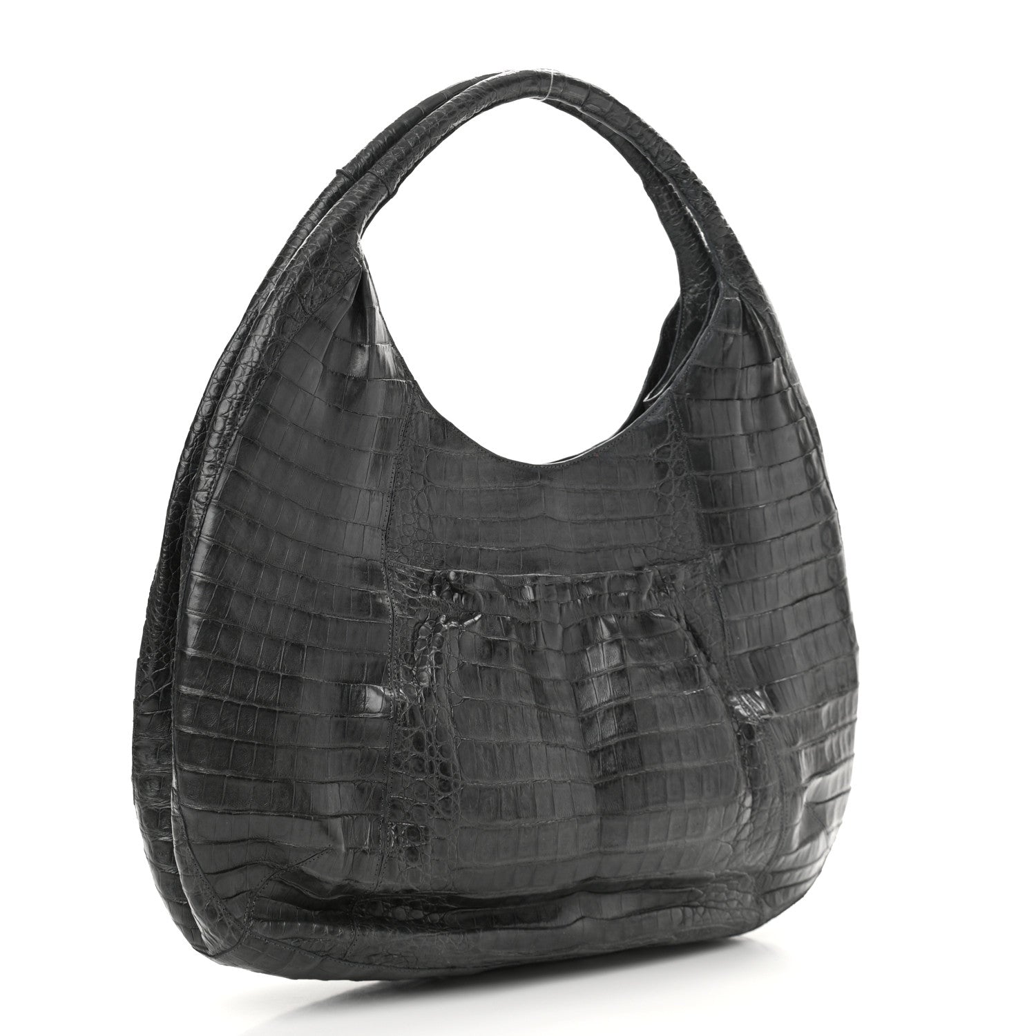Nancy Gonzalez Crocodile Hobo Black 2 of 9