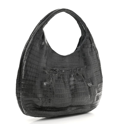 Nancy Gonzalez Crocodile Hobo Black 2 of 9
