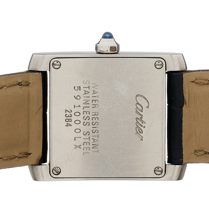 Cartier Stainless Steel Alligator 20mm Tank Francaise Quartz Watch 4 of 4