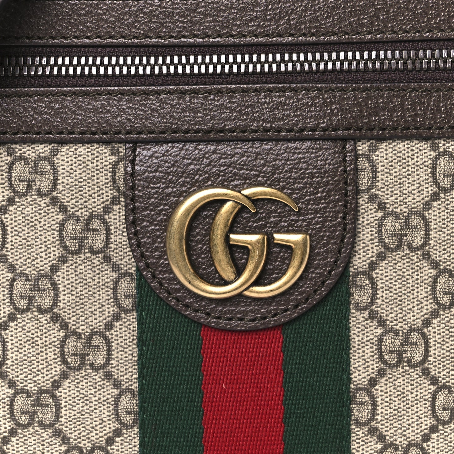 GG Supreme Monogram Web Small Ophidia Messenger Bag Brown
