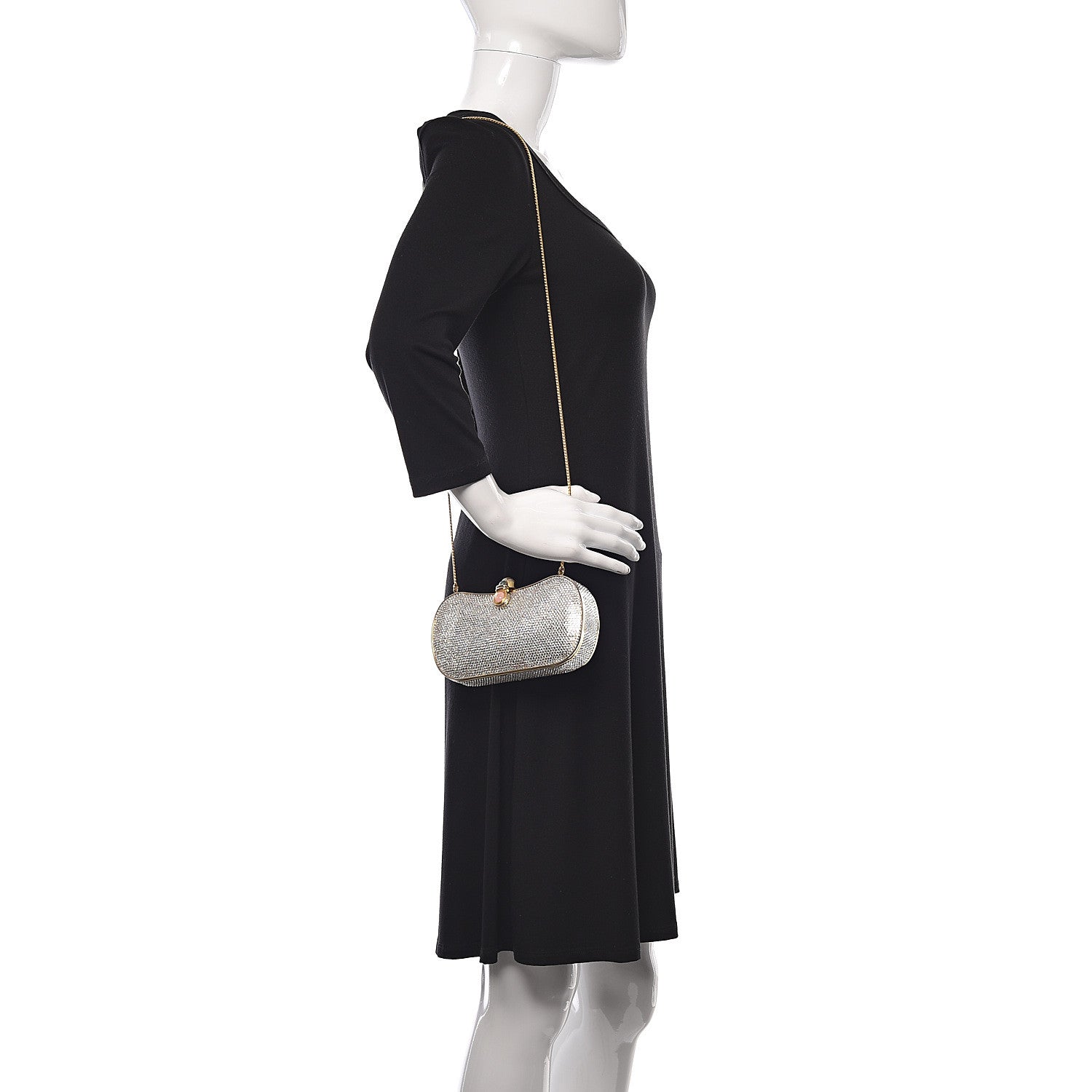 Judith Leiber Swarovski Crystal Minaudiere Clutch Gold 2 of 13