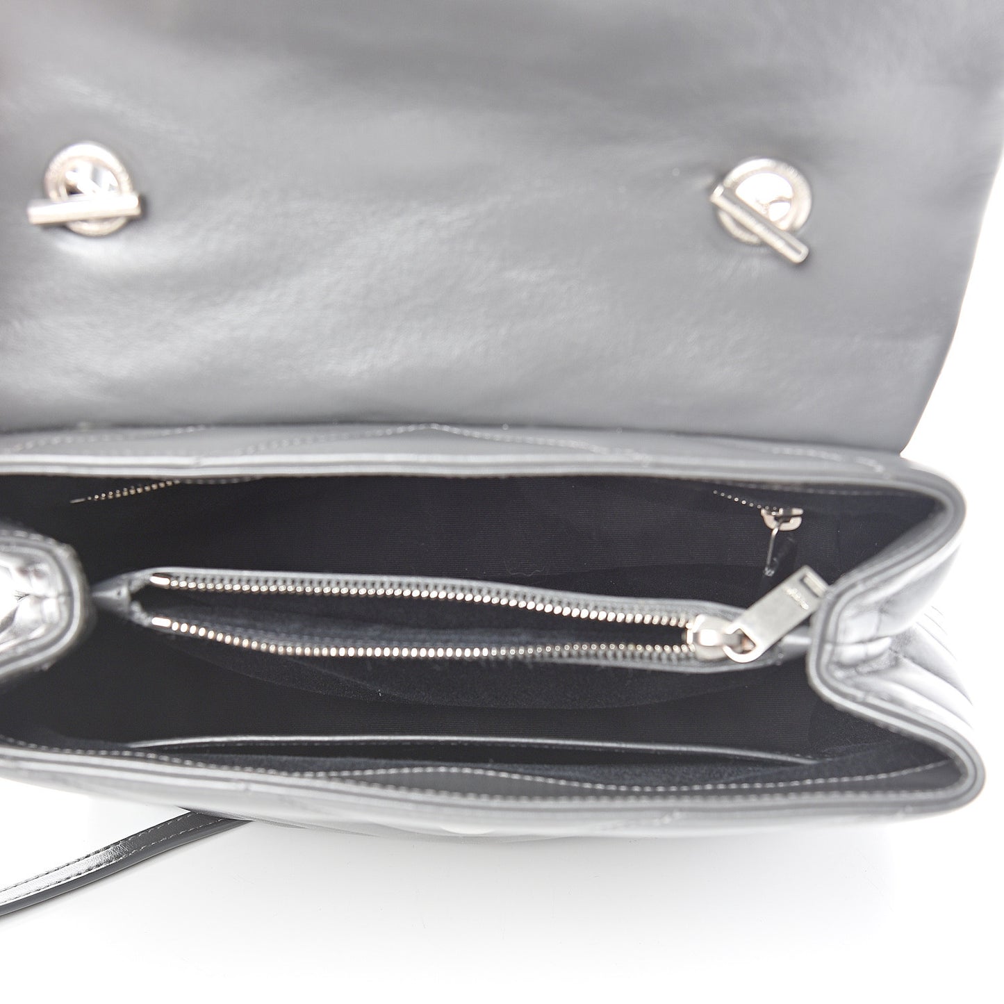 Calfskin Y Quilted Monogram Medium Loulou Satchel Kaki Fonce