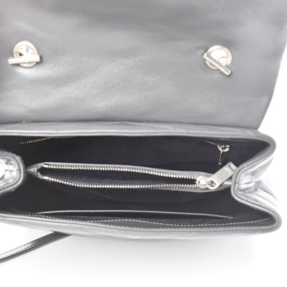 Saint Laurent Calfskin Y Quilted Monogram Medium Loulou Satchel Kaki Fonce 4 of 14