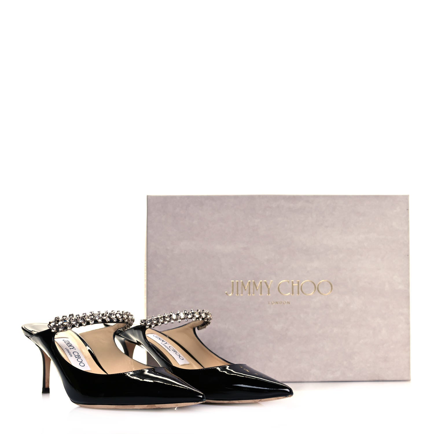 Jimmy Choo Patent Crystal Bing 65 Pumps 39.5 Black 8 of 8