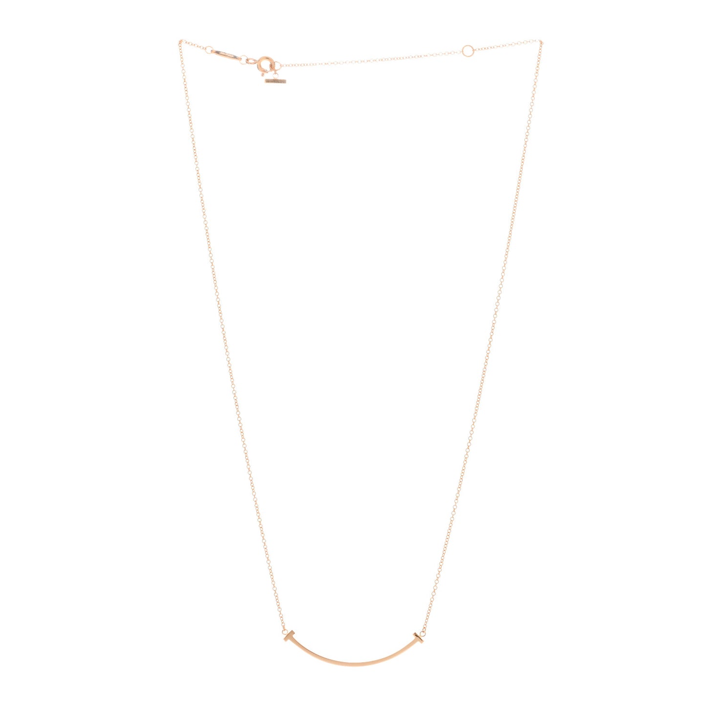 18K Rose Gold Small T Smile Pendant Necklace